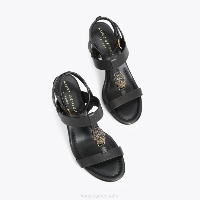 Kurt Geiger mujer Bloque de barra en T London Hampton 2LPR338 | calzados negro